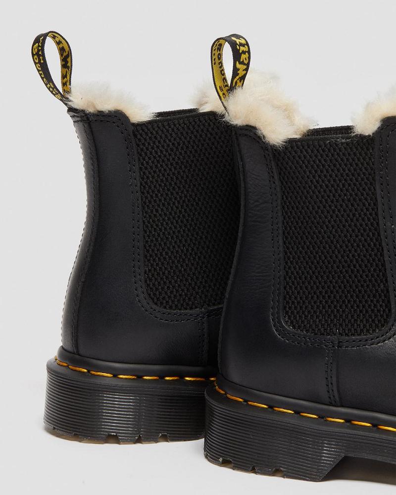 Dr Martens 2976 Faux Fur Forede Chelsea Støvler Dame Sort | DK 105SGL